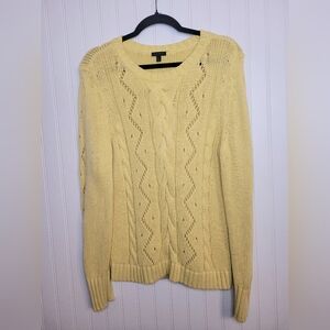 Talbots Yellow Crew Neck Sweater Sz M